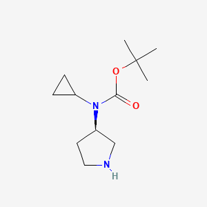 molecular formula C12H22N2O2 B7987934 Cyclopropyl-(R)-pyrrolidin-3-yl-carbamic acid tert-butyl ester 