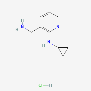 molecular formula C9H14ClN3 B7987953 3-(aminomethyl)-N-cyclopropylpyridin-2-amine hydrochloride 