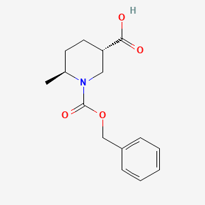 molecular formula C15H19NO4 B7988002 trans-1-[(Benzyloxy)carbonyl]-6-methylpiperidine-3-carboxylic acid 