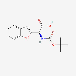 molecular formula C15H17NO5 B7988006 (S)-2-(Benzofuran-2-yl)-2-((tert-butoxycarbonyl)amino)acetic acid 