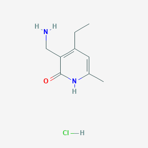 molecular formula C9H15ClN2O B7988062 3-(Aminomethyl)-4-ethyl-6-methylpyridin-2(1H)-one hydrochloride 