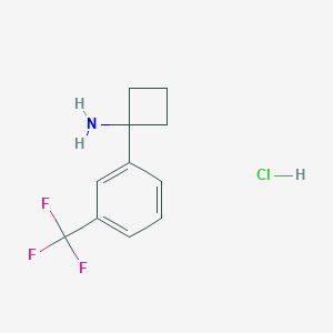 molecular formula C11H13ClF3N B7988069 1-(3-(Trifluoromethyl)phenyl)cyclobutanamine hydrochloride 