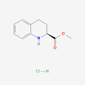 molecular formula C11H14ClNO2 B7988116 (S)-Methyl 1,2,3,4-tetrahydro-quinoline-2-carboxylate HCl 