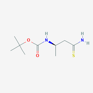 molecular formula C9H18N2O2S B7988185 (R)-3-[[(1,1-Dimethylethoxy)carbonyl]amino]butanethioamide 