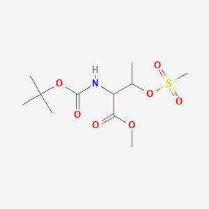 molecular formula C11H21NO7S B7988189 2-Tert-butoxycarbonylamino-3-methanesulfonyloxy-butyric acid methyl ester 
