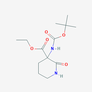 molecular formula C13H22N2O5 B7988205 rac 3-Bocamino-2-oxo-piperidine-3-carboxylic acid ethyl ester 