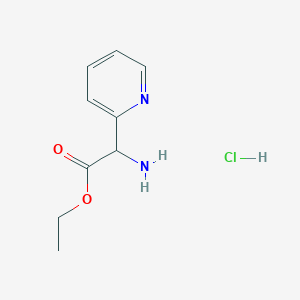 molecular formula C9H13ClN2O2 B7988206 Ethyl 2-amino-2-(pyridin-2-YL)acetate hcl 