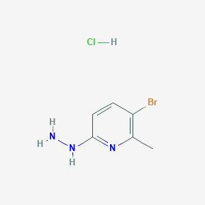 molecular formula C6H9BrClN3 B7988230 3-Bromo-6-hydrazinyl-2-methylpyridine hcl 