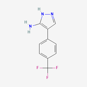 molecular formula C10H8F3N3 B7988317 Pyrazole, 3-amino-4-(alpha,alpha,alpha-trifluoro-p-tolyl)- CAS No. 6804-53-1
