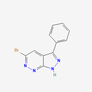 molecular formula C11H7BrN4 B7988326 5-bromo-3-phenyl-1H-pyrazolo[3,4-c]pyridazine 