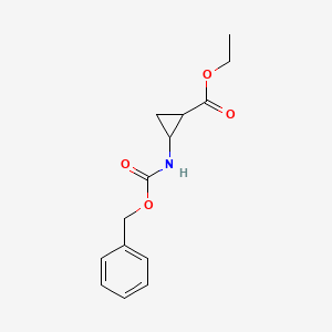 molecular formula C14H17NO4 B7988370 Ethyl 2-(((benzyloxy)carbonyl)amino)cyclopropanecarboxylate 