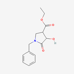 molecular formula C14H17NO4 B7988413 1-苄基-4-羟基-5-氧代吡咯烷-3-羧酸乙酯 