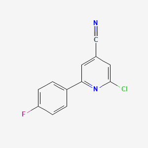 molecular formula C12H6ClFN2 B7988430 2-Chloro-6-(4-fluoro-phenyl)-isonicotinonitrile 