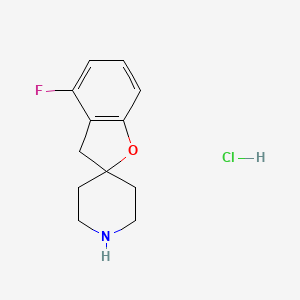 molecular formula C12H15ClFNO B7988469 4-Fluoro-3H-spiro[benzofuran-2,4'-piperidine] hcl 