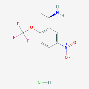 molecular formula C9H10ClF3N2O3 B7988506 (R)-1-(5-Nitro-2-(trifluoromethoxy)phenyl)ethanamine HCl 