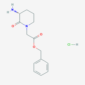 molecular formula C14H19ClN2O3 B7988523 (R)-Benzyl 2-(3-amino)-2-oxopiperidin-1-YL)acetate hcl salt CAS No. 1464137-27-6