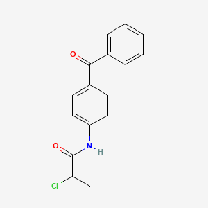 molecular formula C16H14ClNO2 B7988535 N-(4-benzoylphenyl)-2-chloropropanamide 