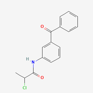 molecular formula C16H14ClNO2 B7988538 N-(3-benzoylphenyl)-2-chloropropanamide 