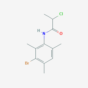 molecular formula C12H15BrClNO B7988552 N-(3-bromo-2,4,6-trimethylphenyl)-2-chloropropanamide 