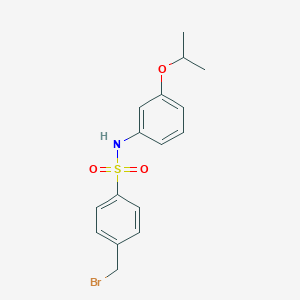 molecular formula C16H18BrNO3S B7988580 4-(bromomethyl)-N-(3-propan-2-yloxyphenyl)benzenesulfonamide 