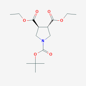 molecular formula C15H25NO6 B7988728 trans-N-Boc-pyrrolidine-3,4-dicarboxylic acid diethyl ester 