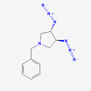 molecular formula C11H13N7 B7988748 (3S,4S)-3,4-Diazido-1-(phenylmethyl)pyrrolidine 