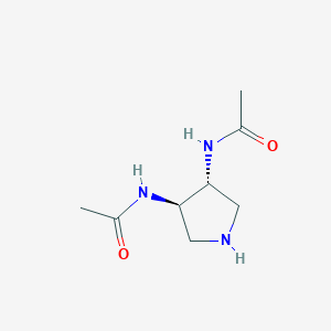 molecular formula C8H15N3O2 B7988752 N,N'((3R,4R)-pyrrolidine-3,4-diyl)diacetamide 