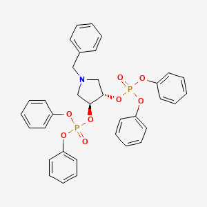 molecular formula C35H33NO8P2 B7988768 [(3S,4S)-1-benzyl-4-diphenoxyphosphoryloxypyrrolidin-3-yl] diphenyl phosphate 
