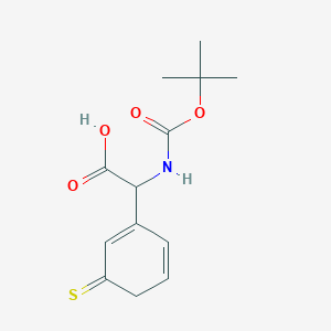 molecular formula C13H17NO4S B7988825 2-[(2-Methylpropan-2-yl)oxycarbonylamino]-2-(3-sulfanylidenecyclohexa-1,5-dien-1-yl)acetic acid 