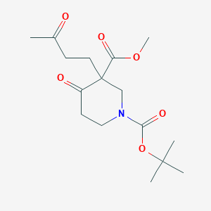 molecular formula C16H25NO6 B7988857 1-Tert-butyl 3-methyl 4-oxo-3-(3-oxobutyl)piperidine-1,3-dicarboxylate 