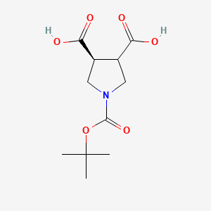 (3S)-1-[(2-methylpropan-2-yl)oxycarbonyl]pyrrolidine-3,4-dicarboxylic acid