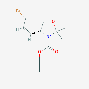 molecular formula C13H22BrNO3 B7988914 (R,Z)-Tert-butyl 4-(3-bromoprop-1-EN-1-YL)-2,2-dimethyloxazolidine-3-carboxylate 