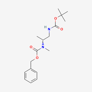 molecular formula C17H26N2O4 B7988998 (R)-Benzyl (1-((tert-butoxycarbonyl)amino)propan-2-yl)(methyl)carbamate 