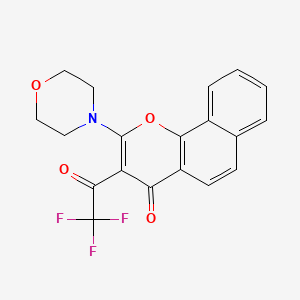 molecular formula C19H14F3NO4 B7988999 2-Morpholino-3-(2,2,2-trifluoroacetyl)-4H-benzo[h]chromen-4-one CAS No. 1951441-99-8