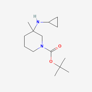 molecular formula C14H26N2O2 B7989022 Tert-butyl 3-(cyclopropylamino)-3-methylpiperidine-1-carboxylate 
