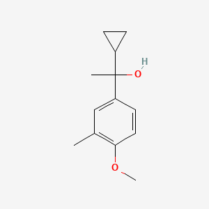 molecular formula C13H18O2 B7989090 1-(4-Methoxy-3-methylphenyl)-1-cyclopropyl ethanol 