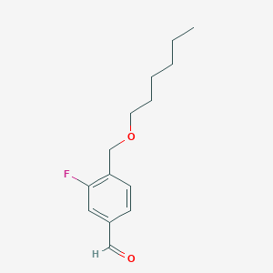 molecular formula C14H19FO2 B7989147 3-Fluoro-4-[(n-hexyloxy)methyl]benzaldehyde 