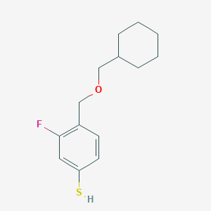 molecular formula C14H19FOS B7989183 4-[(Cyclohexanemethoxy)methyl]-3-fluorothiophenol 