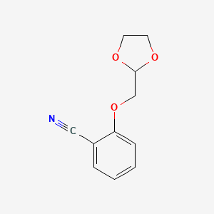 molecular formula C11H11NO3 B7989212 2-((1,3-Dioxolan-2-yl)methoxy)benzonitrile 