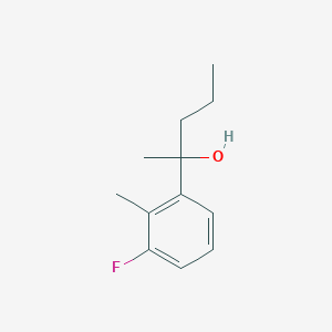 molecular formula C12H17FO B7989228 2-(3-Fluoro-2-methylphenyl)-2-pentanol 