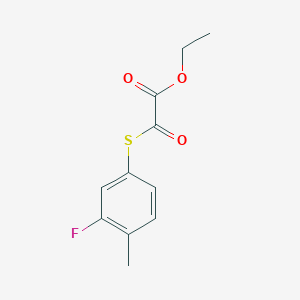 molecular formula C11H11FO3S B7989272 Ethyl 2-(3-fluoro-4-methylphenyl)sulfanyl-2-oxo-acetate 