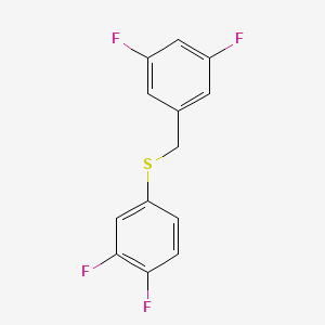 molecular formula C13H8F4S B7989291 1,3-Difluoro-5-[(3,4-difluorophenyl)sulfanylmethyl]benzene 