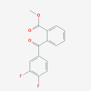 molecular formula C15H10F2O3 B7989299 Methyl 2-(3,4-difluorobenzoyl)benzoate 