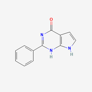 molecular formula C12H9N3O B7989418 2-phenyl-1,7-dihydropyrrolo[2,3-d]pyrimidin-4-one 