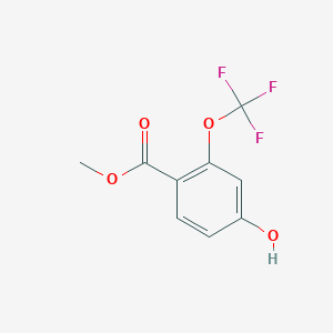 molecular formula C9H7F3O4 B7989443 Methyl 4-hydroxy-2-(trifluoromethoxy)benzoate 