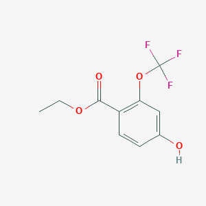 molecular formula C10H9F3O4 B7989451 Ethyl 4-hydroxy-2-(trifluoromethoxy)benzoate 