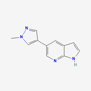 molecular formula C11H10N4 B7989452 5-(1-甲基-1H-吡唑-4-基)-1H-吡咯并[2,3-B]吡啶 