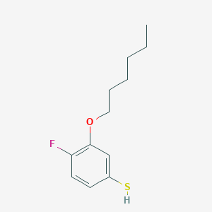 molecular formula C12H17FOS B7989637 4-Fluoro-3-n-hexyloxythiophenol 