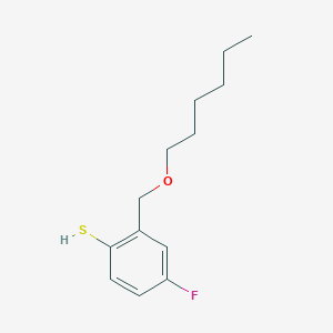 molecular formula C13H19FOS B7989698 4-Fluoro-2-[(n-hexyloxy)methyl]thiophenol 