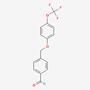 molecular formula C15H11F3O3 B7989754 4-[4-(Trifluoromethoxy)phenoxymethyl]benzaldehyde 